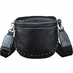 Black MENS LEATHER FANNY PACK Messenger Bag BUMBAG Side Bag WAIST BAGS Belt Pouch For Men - iwalletsmen