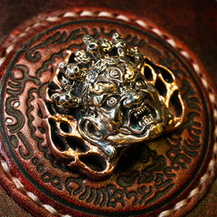 Handmade Leather Mens Chain Biker Wallet Cool Leather Wallet Long Phone Wallets for Men