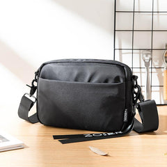 Casual Black Mens NYLON Mini Chest Bag Postman Bag Black Small Messenger Bags Side Bag for Men - iwalletsmen