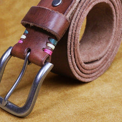 Genuine Leather Mens Leather Men Brown Black Belt for Men Cool Leather Belt