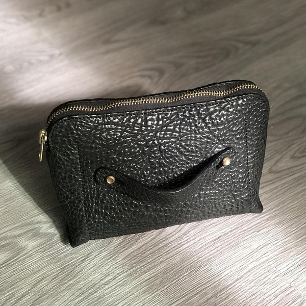 Cool Leather Mens Clutch Cool Black Wirst Purse Zipper Clutch Black Wristlet Wallet for Men - iwalletsmen