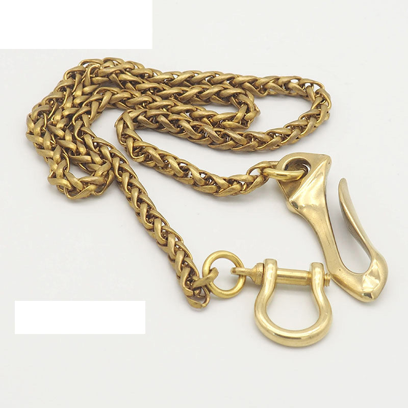 Cool Gold Brass Mens 19'' Wallet Chain Biker Trucker Wallet Chain Pants Chain for Men - iwalletsmen