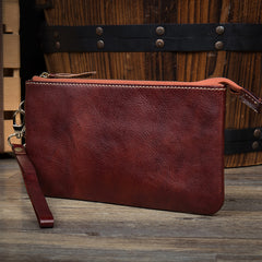 Black Cool Mens long Wallet Wristlet Bag Clutch Bag Red Brown Long Wallets for Men - iwalletsmen