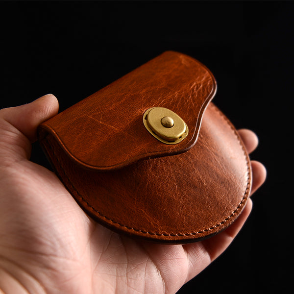 Cool Black Leather Mens Small Coin Wallet Change Wallet Brown Coin Earphones Cases For Men - iwalletsmen