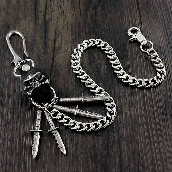 Badass Skull Ghost Mens STAINLESS STEEL Pants Chain Wallet Chain Biker wallet Chain For Men - iwalletsmen