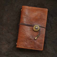 Vintage Handmade Leather Journal Notepad Brown Notebook For Men - iwalletsmen