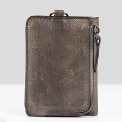 Handmade Leather Mens Chain Biker Wallet Cool Leather Wallet Trifold billfold Wallets - iwalletsmen