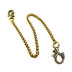 Cool Brass Chinese Dragon 18'' Pants Chain Wallet Chain Gold Motorcycle Wallet Chain for Men - iwalletsmen
