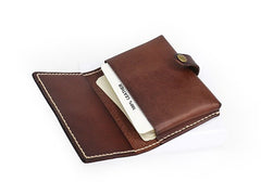 Leather Mens Small Card Wallets Front Pocket Wallet Cool Change Wallet for Men - iwalletsmen