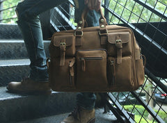 Cool Leather Mens Large Travel Bag Handbags Shoulder Bags for men - iwalletsmen