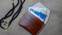 Handmade Leather Mens Small Front Pocket Wallet Leather Card Wallets for Men - iwalletsmen