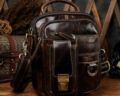 Vintage Leather Belt Pouches for Men Waist Bag BELT BAG Shoulder Bags For Men - iwalletsmen