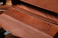 Handmade Leather Mens Cool Messenger Bag Briefcase Work Bag Business Bag for men