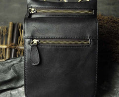 Mens Leather Small Side Bag COURIER BAG Waist Pouch Holster Belt Case Belt Pouch for Men - iwalletsmen