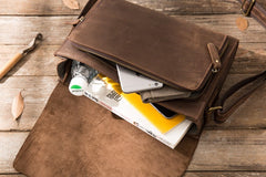 Cool Brown Vintage Leather Mens Messengers Bag Shoulder Bag for Men - iwalletsmen