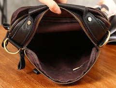 Cool Coffee Small Leather Mens Side Bag Messenger Bag Shoulder Bag for Men - iwalletsmen