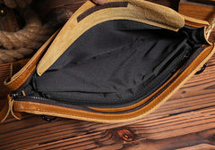 Vintage Small Leather Mens Messenger Bag Clutch Wristlet Shoulder Bag for Men - iwalletsmen