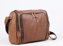 Cool Leather Brown Mens Messenger Bags Vintage Shoulder Bag  for Men - iwalletsmen