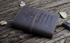 Handmade Leather Mens Cool billfold Wallet Passport Card Holder Small Card Slim Wallets for Men