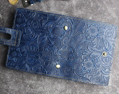 Handmade Leather Floral Mens Cool billfold Wallet Card Holder Small Card Slim Wallets for Men