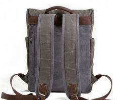 Waxed Canvas Leather Mens Backpack Canvas Travel Backpacks Canvas School Backpack for Men - iwalletsmen