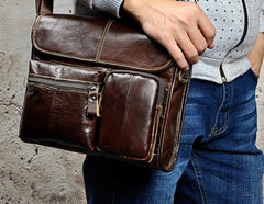 Cool Vintage Leather Mens Small Side Bag Messenger Bag Shoulder Bag for Men - iwalletsmen