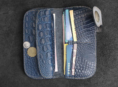 Handmade Leather Biker Wallet Mens Cool Chain Wallet Long Wallet Trucker Wallet with Chain
