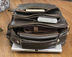 Cool Leather Mens Small Side Bag Messenger Bags Shoulder Bags for Men - iwalletsmen