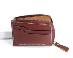 Leather Mens Front Pocket Wallets Small Slim Wallet Card Wallet Change Wallet for Men - iwalletsmen