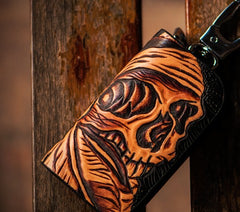 Handmade Leather Biker Mens Cool Car Key Wallet Coin Wallet Pouch Car KeyChain for Men