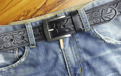 Handmade Genuine Leather Mens Leather Men Brown Black Belt for Men Cool Leather Belt
