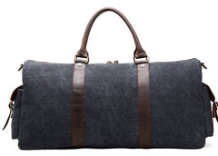 Mens Waxed Canvas Leather Large Weekender Bags Canvas Travel Bag for Men - iwalletsmen
