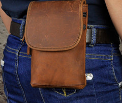 Mens Leather Small Belt Pouch Side Bag Waist Pouch Holster Belt Cases for Men - iwalletsmen