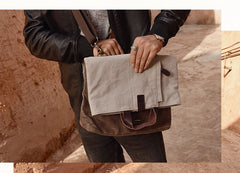 Mens Canvas Cool Side Bag Messenger Bag Canvas Handbag Canvas Tote for Men - iwalletsmen