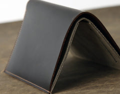 Black Leather Mens Small Wallet Bifold Wallet for Men - iwalletsmen