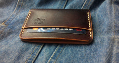 Handmade Leather Mens Slim Front Pocket Wallets Leather Card Wallet for Men - iwalletsmen