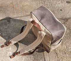 Canvas Gray Mens Cool Backpack Canvas Travel Bag Canvas School Bag for Men - iwalletsmen