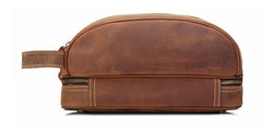 Cool Leather Mens Zipper Wristlet Bag Vintage Clutch Zipper Bag for Men - iwalletsmen