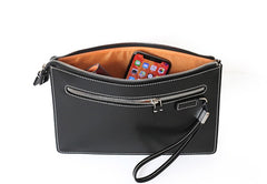 Cool Handmade Leather Mens Wristlet Bag Clutch Zipper Clutch for Men - iwalletsmen