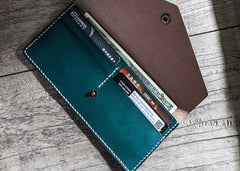 Handmade Leather Long Wallets for men Envelope Bifold Men Long Wallet - iwalletsmen