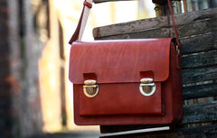 Handmade Vintage Coffee Leather Mens Camera Shoulder Bags Camera Messenger Bag for Men - iwalletsmen