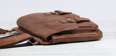 Vintage Brown Cool Leather Mens Messenger Bag Shoulder Bags for Men - iwalletsmen