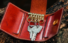 Handmade Leather Tooled Mens Cool Car Key Wallet Car Key Holder Car KeyChain for Men