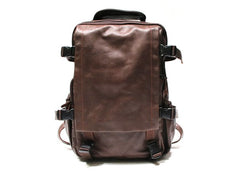 Cool Coffee Mens Leather Backpack Travel Backpacks Laptop Backpack for men - iwalletsmen