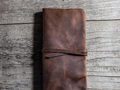 Vintage Leather Long Wallets for men Bifold Men Long Wallet - iwalletsmen