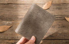 Gray Cool Leather Mens Small Wallet Bifold Vintage Slim billfold Wallet for Men - iwalletsmen