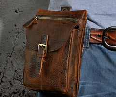 Cool Mens Leather Side Bag Belt Pouch Holster Belt Case Pack Waist Pouch for Men - iwalletsmen