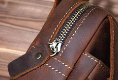 HANDMADE LEATHER MENS WAIST BAG HIP PACK BELT BAG FANNY PACK BUMBAG FOR MEN - iwalletsmen