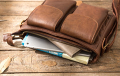 Cool Small Leather Vintage Mens Messenger Bag Shoulder Bags  for Men - iwalletsmen
