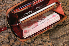 Handmade Leather Mens Chain Biker Wallet Cool Leather Wallet Long Phone Wallets for Men